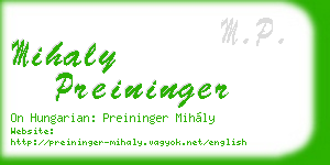 mihaly preininger business card
